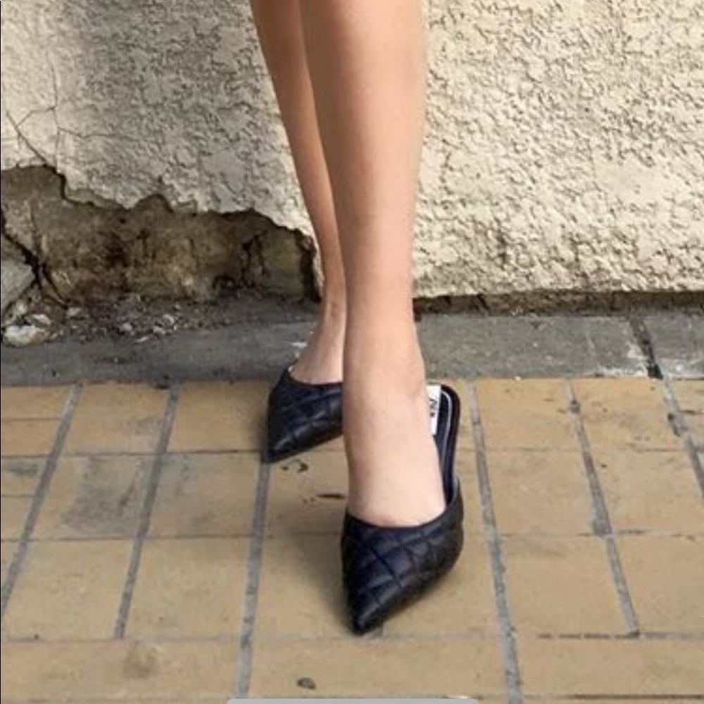 Zara Quilted Kitten Heels
